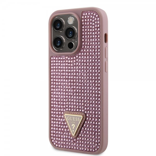 Guess iPhone 15 Pro kuoret Rhinestone Pink