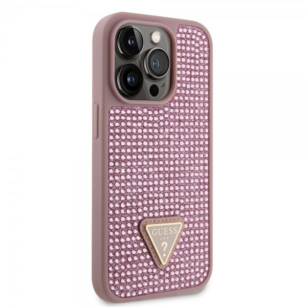 Guess iPhone 15 Pro kuoret Rhinestone Pink