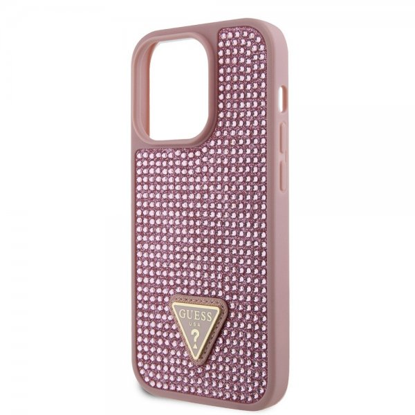 Guess iPhone 15 Pro kuoret Rhinestone Pink