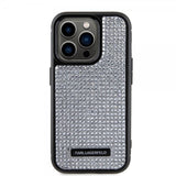 Karl Lagerfeld iPhone 15 Pro Kuori Rhinestone Silver