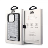 Karl Lagerfeld iPhone 15 Pro Kuori Rhinestone Silver