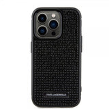 Karl Lagerfeld iPhone 15 Pro Rhinestone Suojakuori Musta