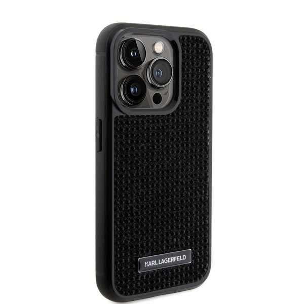 Karl Lagerfeld iPhone 15 Pro Rhinestone Suojakuori Musta