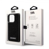 Karl Lagerfeld iPhone 15 Pro Rhinestone Suojakuori Musta
