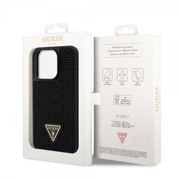 Guess iPhone 15 Pro Kuori Rhinestone Musta