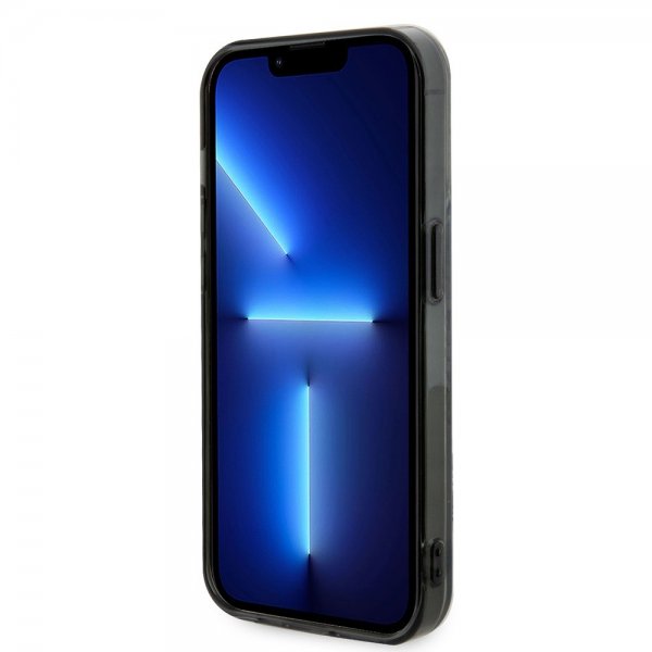 Mercedes Benz iPhone 15 Pro -suojakuori, vinoneliökuvio, MagSafe, AMG, läpinäkyvä