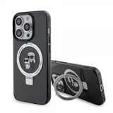 Karl Lagerfeld iPhone 15 Pro Kuori Ring Stand MagSafe Musta