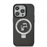 Karl Lagerfeld iPhone 15 Pro Kuori Ring Stand MagSafe Musta
