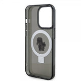 Karl Lagerfeld iPhone 15 Pro Kuori Ring Stand MagSafe Musta