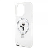 Karl Lagerfeld iPhone 15 Pro Kuori Ring Stand MagSafe Valkoinen