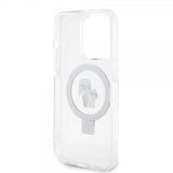 Karl Lagerfeld iPhone 15 Pro Kuori Ring Stand MagSafe Valkoinen