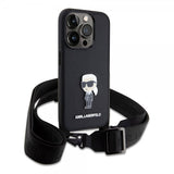 Karl Lagerfeld iPhone 15 Pro Kuori Saffiano Crossbody Musta