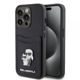 Karl Lagerfeld iPhone 15 Pro Kuori Saffiano Double Cardslot Musta