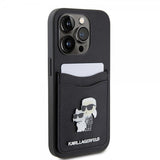 Karl Lagerfeld iPhone 15 Pro Kuori Saffiano Double Cardslot Musta