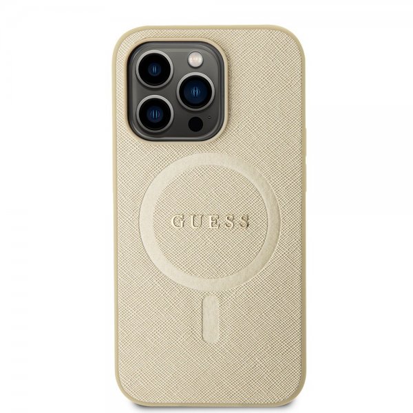 Guess iPhone 15 Pro -kuori Saffiano MagSafe Beige