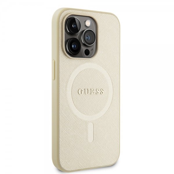 Guess iPhone 15 Pro -kuori Saffiano MagSafe Beige
