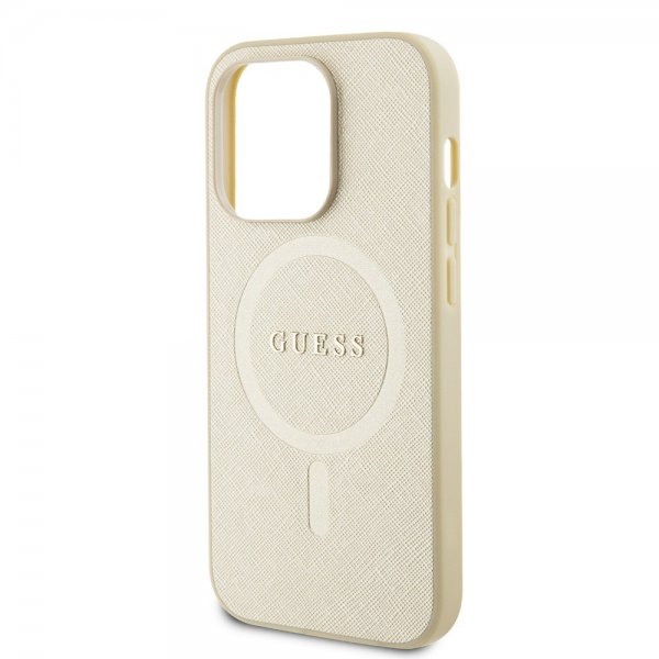 Guess iPhone 15 Pro -kuori Saffiano MagSafe Beige