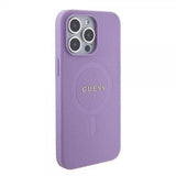 Guess iPhone 15 Pro Saffiano MagSafe -kuori Violetti