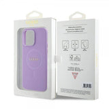 Guess iPhone 15 Pro Saffiano MagSafe -kuori Violetti