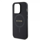 Guess iPhone 15 Pro Saffiano MagSafe -suojakuori, musta