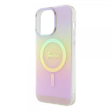Guess iPhone 15 Pro -kuori Script MagSafe, vaaleanpunainen