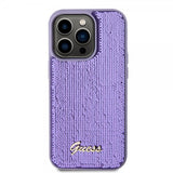 Guess iPhone 15 Pro -kuori, Sequin, violetti