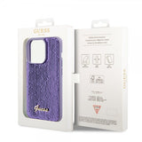 Guess iPhone 15 Pro -kuori, Sequin, violetti