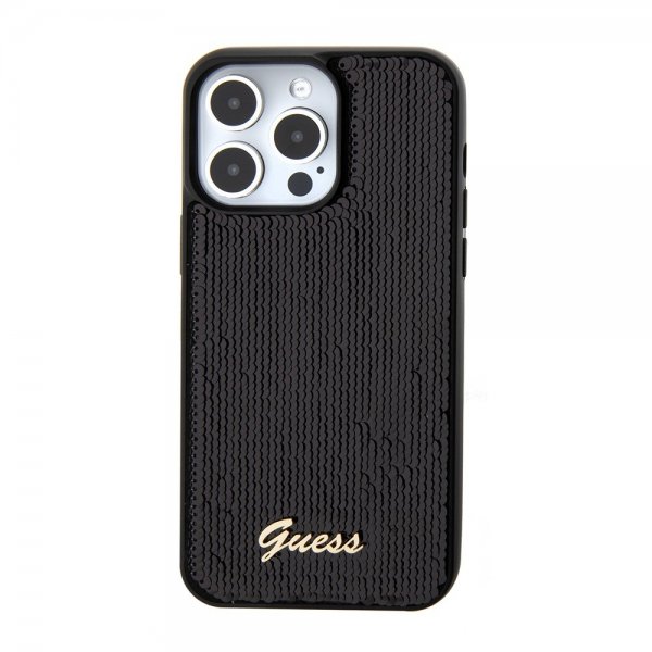 Guess iPhone 15 Pro Kuori Sequin Musta