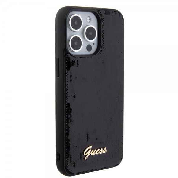 Guess iPhone 15 Pro Kuori Sequin Musta