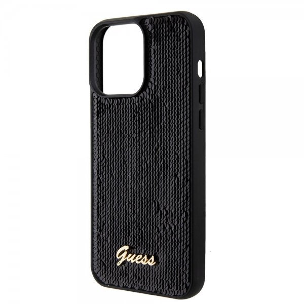 Guess iPhone 15 Pro Kuori Sequin Musta