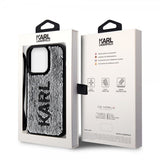 Karl Lagerfeld iPhone 15 Pro Kuori Paljetti Musta