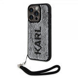 Karl Lagerfeld iPhone 15 Pro Kuori Paljetti Musta