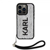 Karl Lagerfeld iPhone 15 Pro Kuori Paljetti Musta