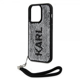 Karl Lagerfeld iPhone 15 Pro Kuori Paljetti Musta