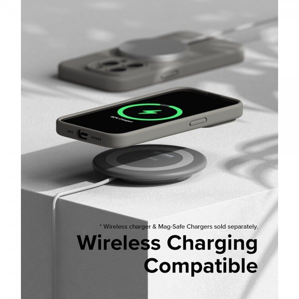 Ringke iPhone 15 Pro -silikonisuojakuori Magneettinen Harmaa
