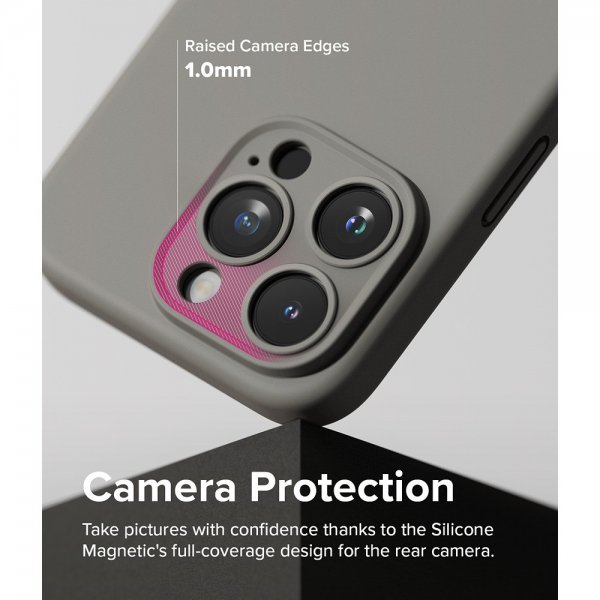 Ringke iPhone 15 Pro -silikonisuojakuori Magneettinen Harmaa