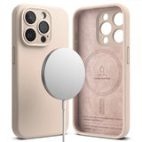 Ringke iPhone 15 Pro kuori, silikonia, magneettinen, Pink Sand