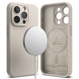 Ringke iPhone 15 Pro -silikonisuojakuori magneetilla Stone