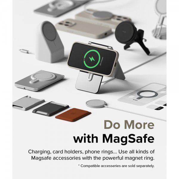 Ringke iPhone 15 Pro -silikonisuojakuori magneetilla Stone