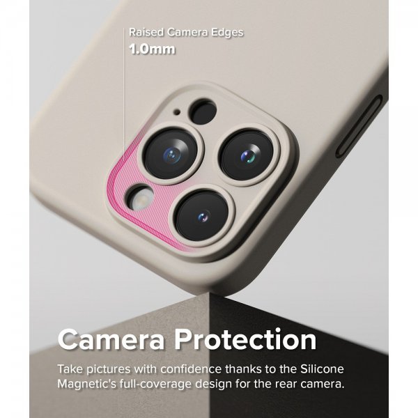 Ringke iPhone 15 Pro -silikonisuojakuori magneetilla Stone