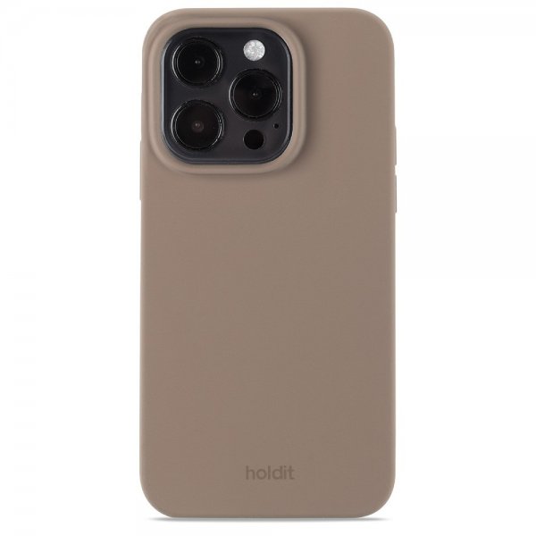 holdit iPhone 15 Pro Kuori Silikoni Mocha Brown