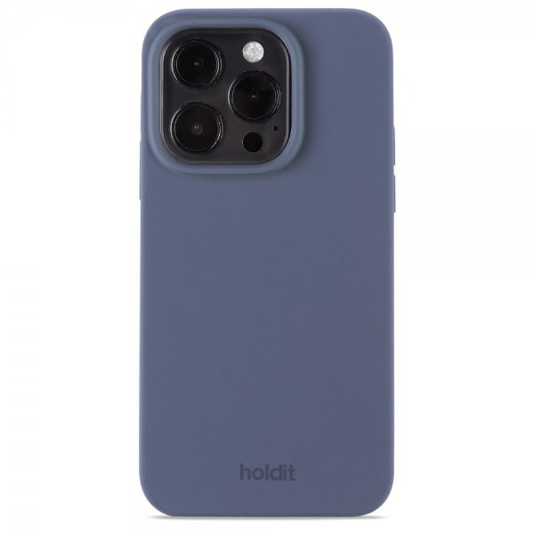 Holdit iPhone 15 Pro -silikonikuori, Pacific Blue