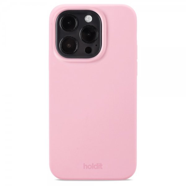 Holdit iPhone 15 Pro Silikonikuori Vaaleanpunainen