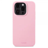 Holdit iPhone 15 Pro Silikonikuori Vaaleanpunainen