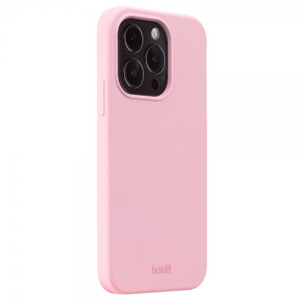 Holdit iPhone 15 Pro Silikonikuori Vaaleanpunainen