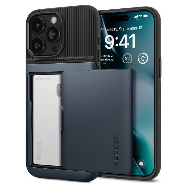 Spigen iPhone 15 Pro -suojakuori Slim Armor CS Metal Slate