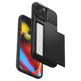 Spigen iPhone 15 Pro -suojakuori, Slim Armor CS, musta