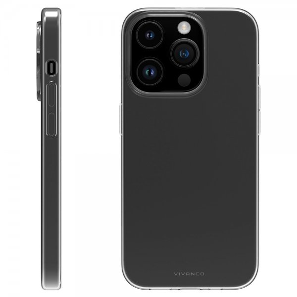 Vivanco iPhone 15 Pro Slim TPU -suojakuori läpinäkyvä