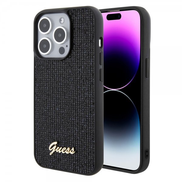 Guess iPhone 15 Pro -suojakuori, Square Mirror, musta