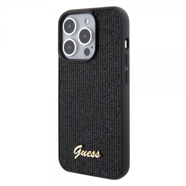 Guess iPhone 15 Pro -suojakuori, Square Mirror, musta